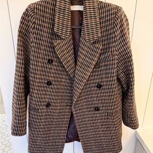 ASTR the Label Houndstooth Double-Breasted Blazer